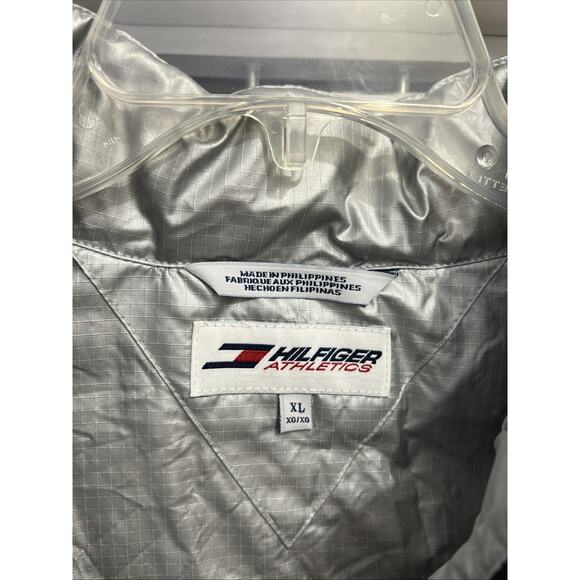 VTG Y2K Tommy Hilfiger Athletics TH85 SILVER Puffer Jacket Vest Size Sz XL, NEW! - Picture 3 of 8